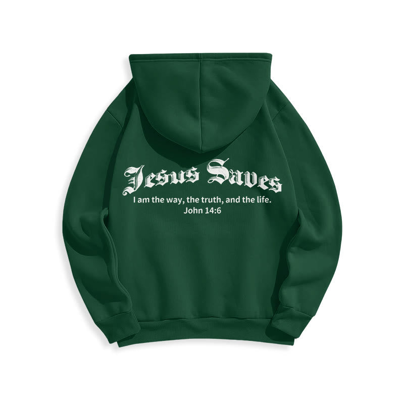 Christianartworkshop Jesus Saves John 14:6 Faith Fleece Lined Polyester Hoodie - image 19