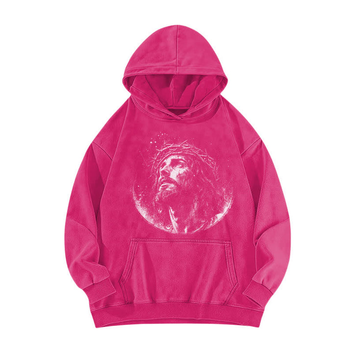 Christianartworkshop Crown Of Thorns Portrait Black Street Washed Hoodie - image 17