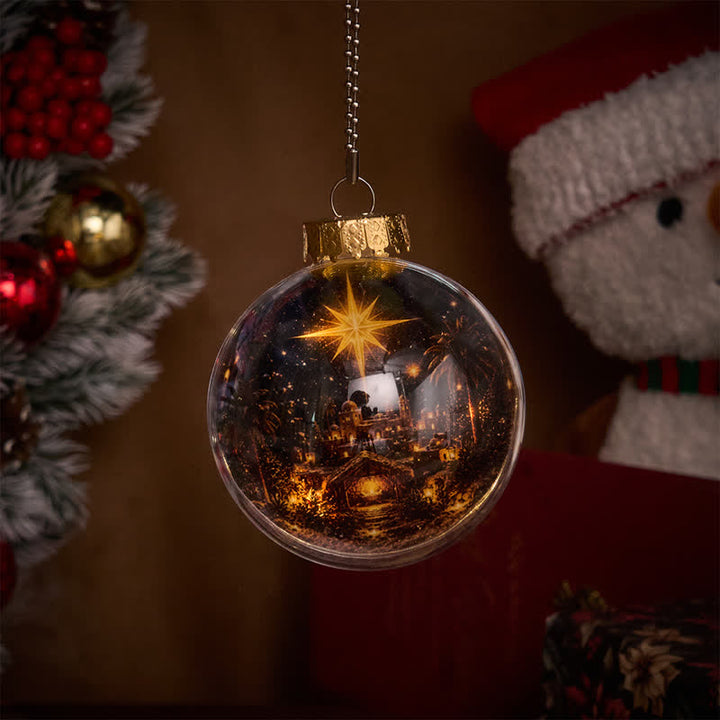 Christianartworkshop Multi-Style Sacred Print Christmas Bauble: Token of Holy Blessing & Quiet Devotion - With LED Light - Star of Bethlehem B - image 7