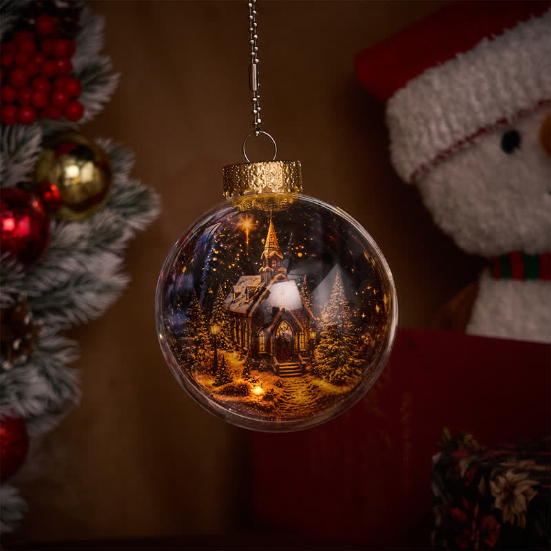Christianartworkshop Multi-Style Sacred Print Christmas Bauble: Token of Holy Blessing & Quiet Devotion - With LED Light - Church - image 6