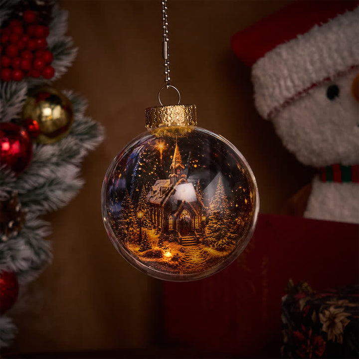 Christianartworkshop Multi-Style Sacred Print Christmas Bauble: Token of Holy Blessing & Quiet Devotion - With LED Light - Church - image 6