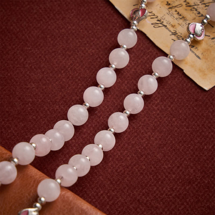 Christianartworkshop Blush Rose Quartz Rosary With Our Lady Medallion & Rose Cross: Token of Tender Divine Love - image 6