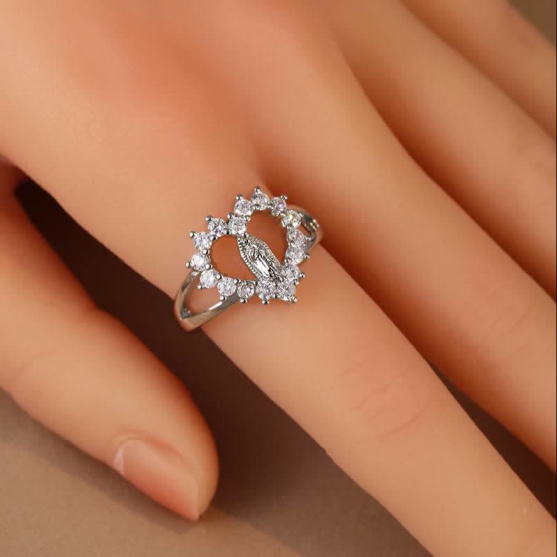Christianartworkshop Elegant Crystal Framed Our Lady of Guadalupe Ring: Emblem of Heavenly Gentle Favor - image 3