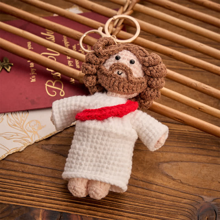 Christianartworkshop Soft Knitted Jesus & Our Lady Doll: Token of Tender Divine Affection - Jesus - image 1