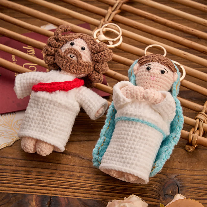 Christianartworkshop Soft Knitted Jesus & Our Lady Doll: Token of Tender Divine Affection - image 0