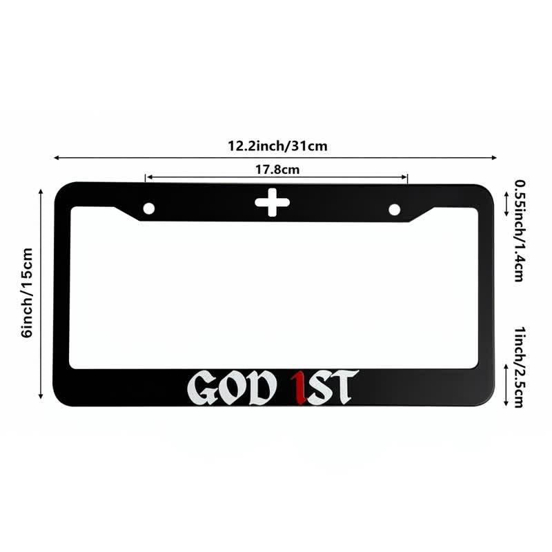 Christianartworkshop Inspirational God 1st Cross Metal Car Frame: Token of Sacred Commitment - image 7