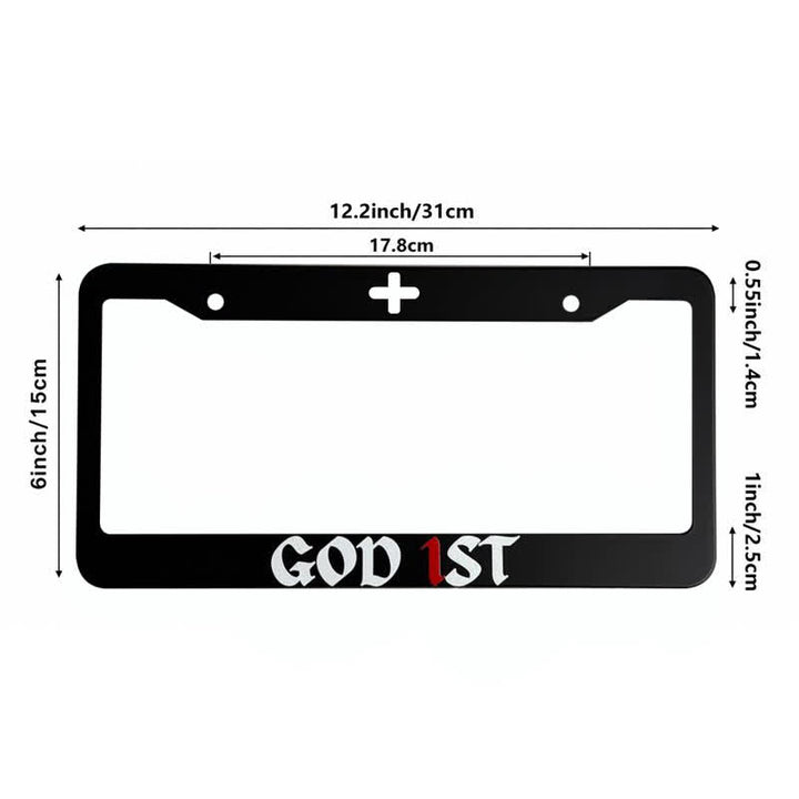 Christianartworkshop Inspirational God 1st Cross Metal Car Frame: Token of Sacred Commitment - image 7