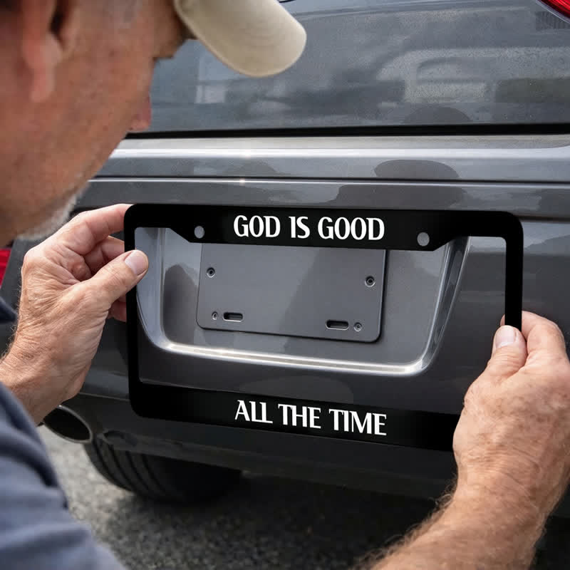 Christianartworkshop God Is Good Faith Verse Metal Car Frame: Devotional Car Accessory - image 5