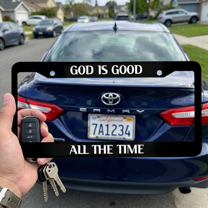 Christianartworkshop God Is Good Faith Verse Metal Car Frame: Devotional Car Accessory - image 2