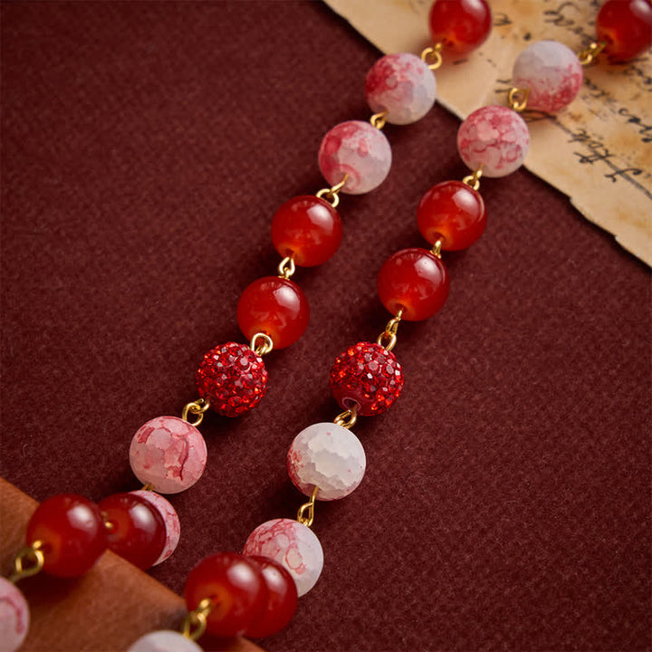 FREE Today: Festive Red & Frosted Crackle Glass Rosary With Our Lady Medal & Red Crucifix - image 7