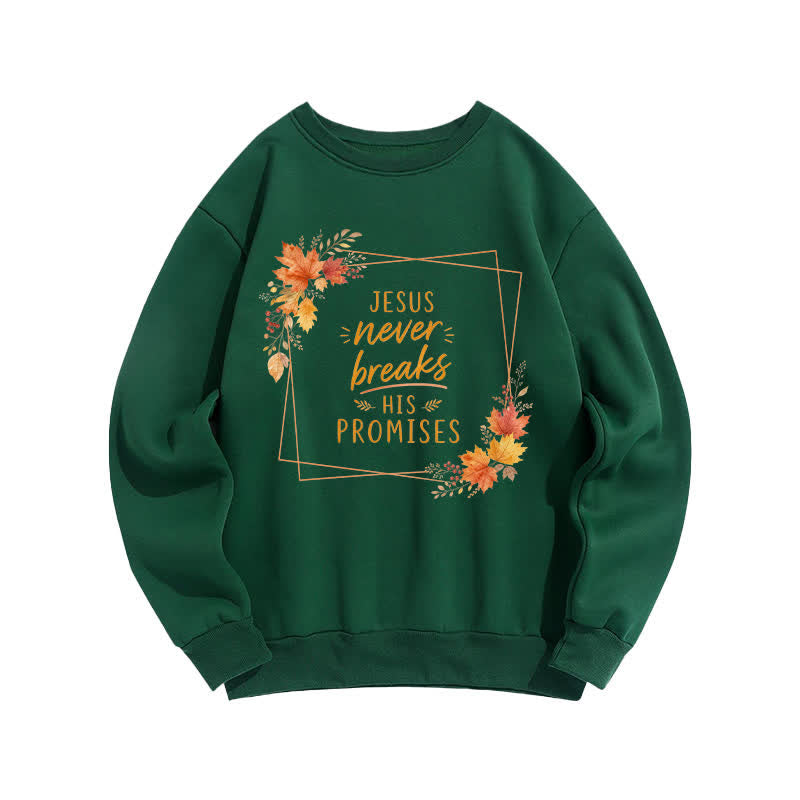Christianartworkshop Jesus Never Breaks His Promises Vintage Floral Crewneck Sweatshirt - Green - 2XL - image 0