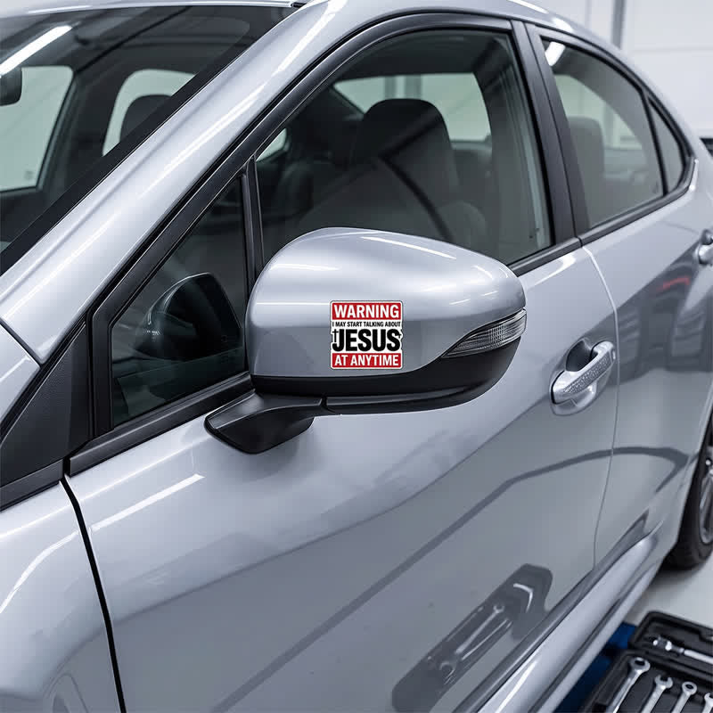 Christianartworkshop Plastic Jesus Cross Warning Car Sticker: Icon of Warm Heavenly Blessing - image 4