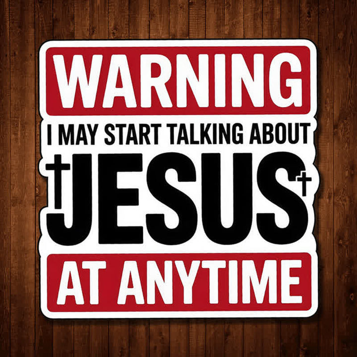 Christianartworkshop Plastic Jesus Cross Warning Car Sticker: Icon of Warm Heavenly Blessing - Set of 10 - image 0