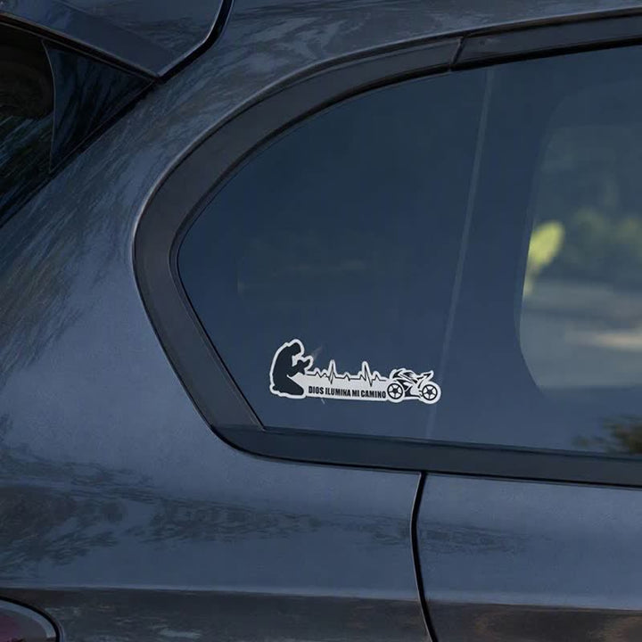 Christianartworkshop Spanish Blessing Cross Heartbeat Car Sticker: Token of Gentle Divine Light - image 3