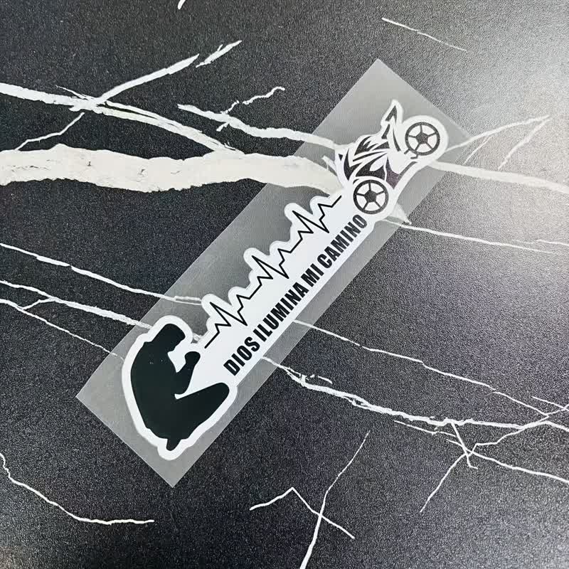 Christianartworkshop Spanish Blessing Cross Heartbeat Car Sticker: Token of Gentle Divine Light - Silver - Motor - Set of 10 - image 2