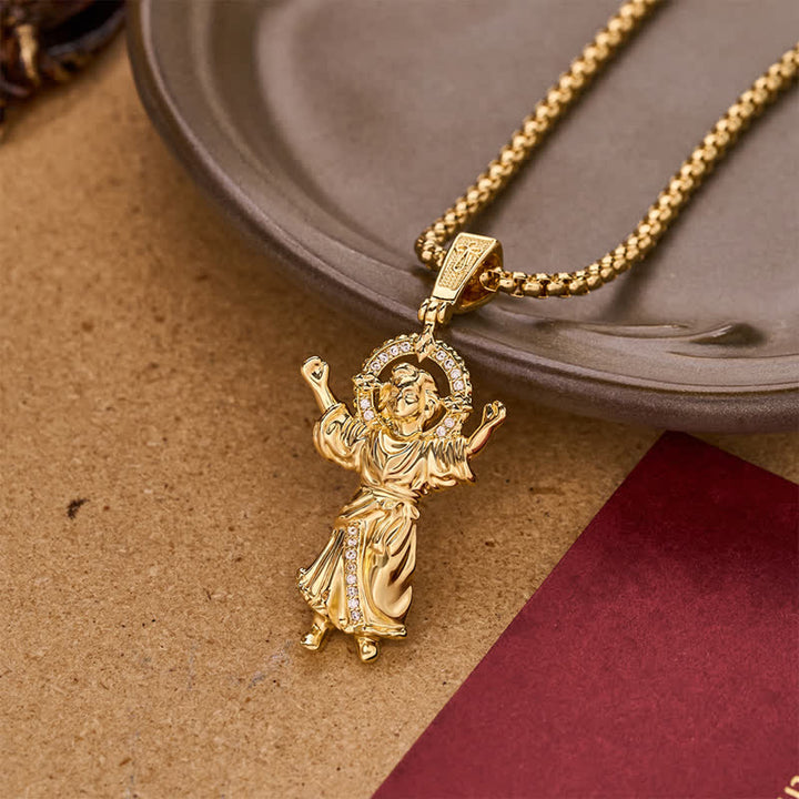 FREE Today: Ornate Divine Child Jesus Wheat Chain Necklace: Icon of Quiet Sacred Serenity - image 3