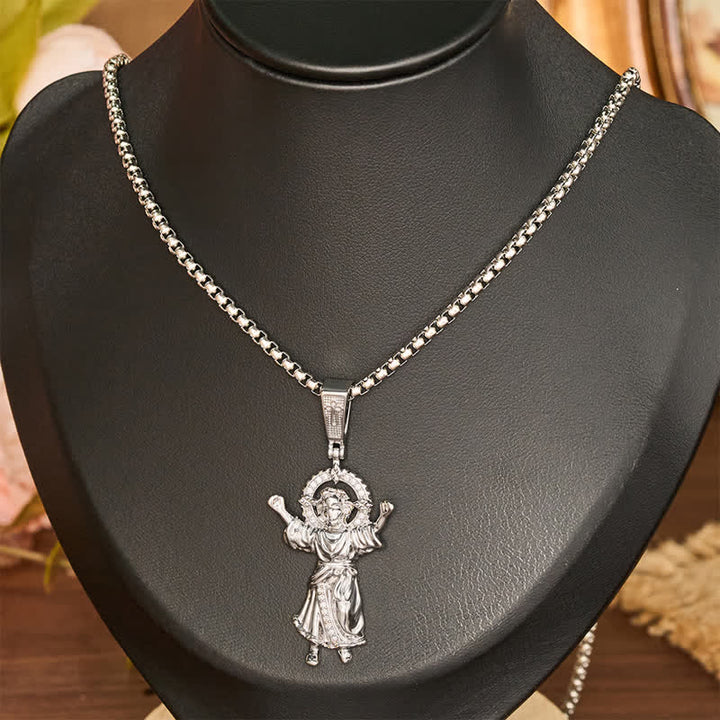 FREE Today: Ornate Divine Child Jesus Wheat Chain Necklace: Icon of Quiet Sacred Serenity - Silver - image 5