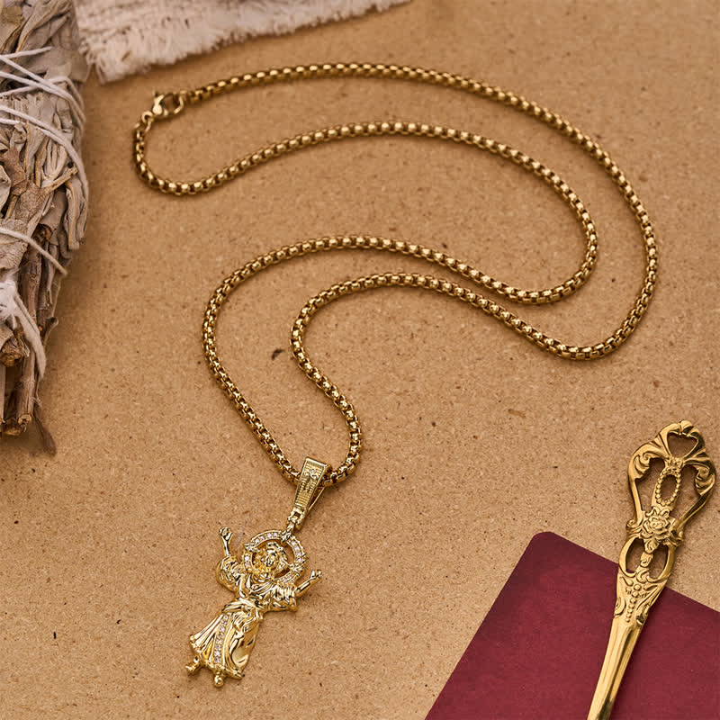 FREE Today: Ornate Divine Child Jesus Wheat Chain Necklace: Icon of Quiet Sacred Serenity - image 2