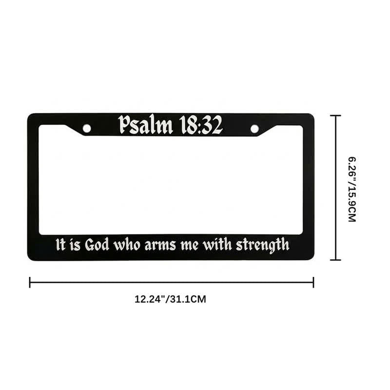 Christianartworkshop Psalm 18:32 Scripture Metal Car Frame: Emblem of Abiding Heavenly Strength - image 6