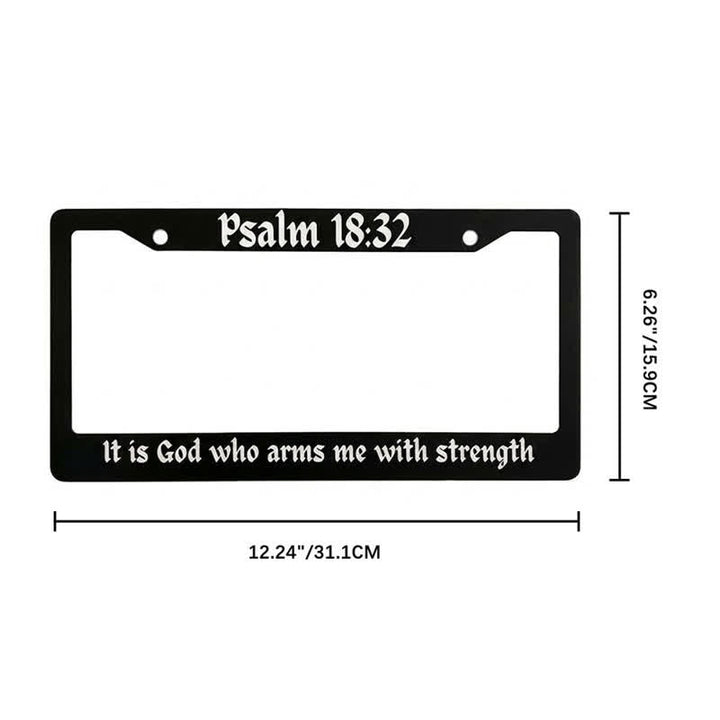 Christianartworkshop Psalm 18:32 Scripture Metal Car Frame: Emblem of Abiding Heavenly Strength - image 6