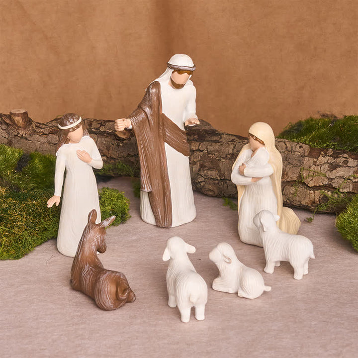 Christianartworkshop Resin Holy Family Nativity Figurine Set Manger Scene Tabletop Decor - image 2