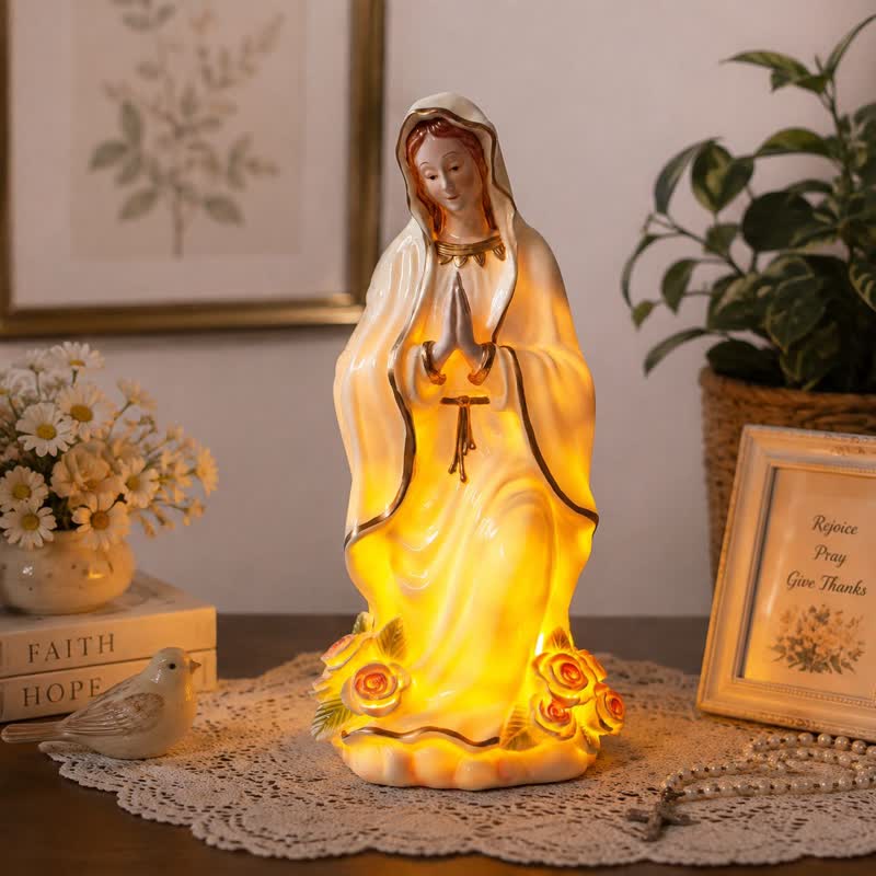 Christianartworkshop Flowing Robe Our Lady Resin Decor: Heavenly Guardian for Home Altar - 7.87''*3.7''*3.58''/20*9.4*9.1cm - image 0