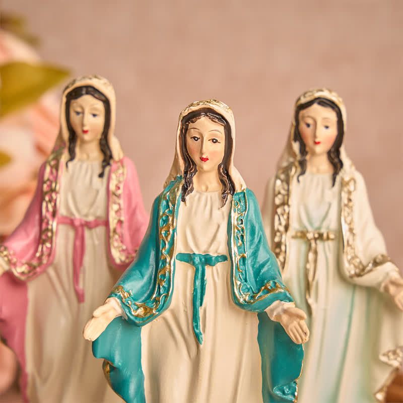 Christianartworkshop Miraculous Medal Our Lady Resin Figurine: Emblem of Gentle Heavenly Blessings - image 3