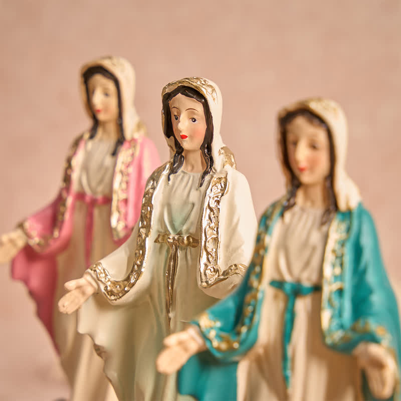 Christianartworkshop Miraculous Medal Our Lady Resin Figurine: Emblem of Gentle Heavenly Blessings - image 2