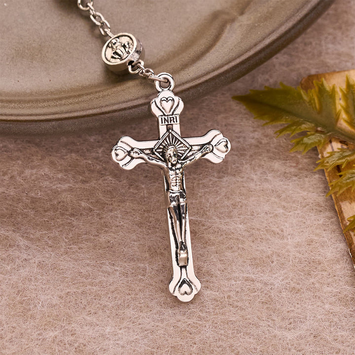 Christianartworkshop Embossed Alloy Rosary With Our Lady Miraculous Medal & Sacred Crucifix - image 8