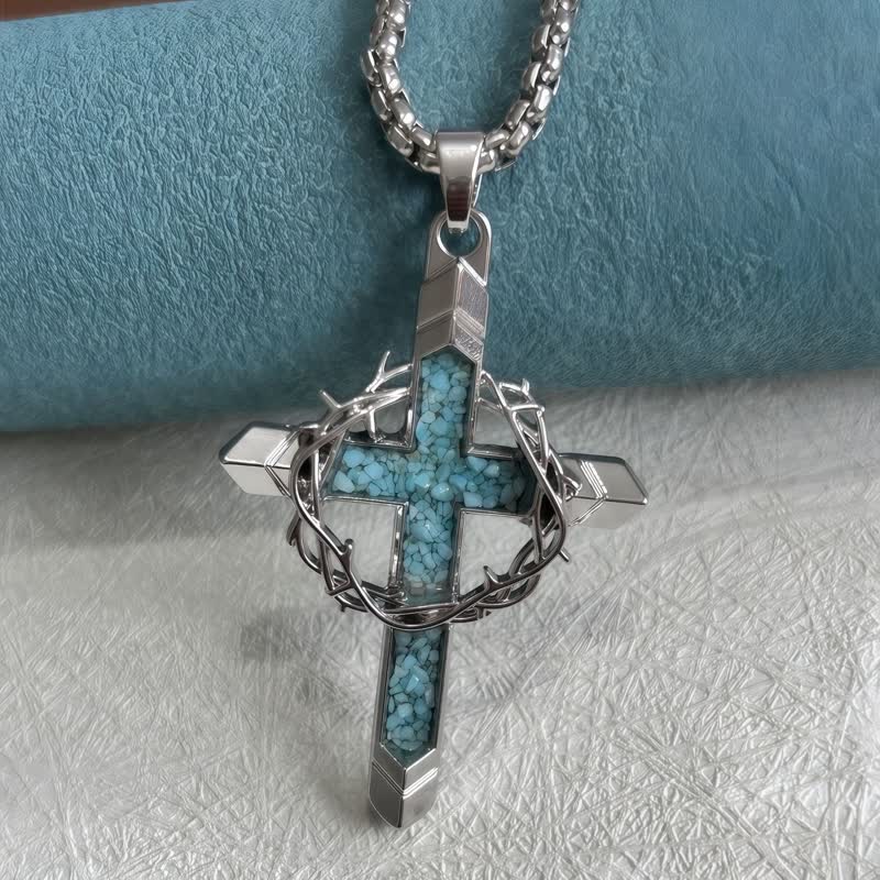 Christianartworkshop Heavy-Duty Snap Hook Turquoise Cross Keychain: Amulet of Constant Sacred Peace - image 12