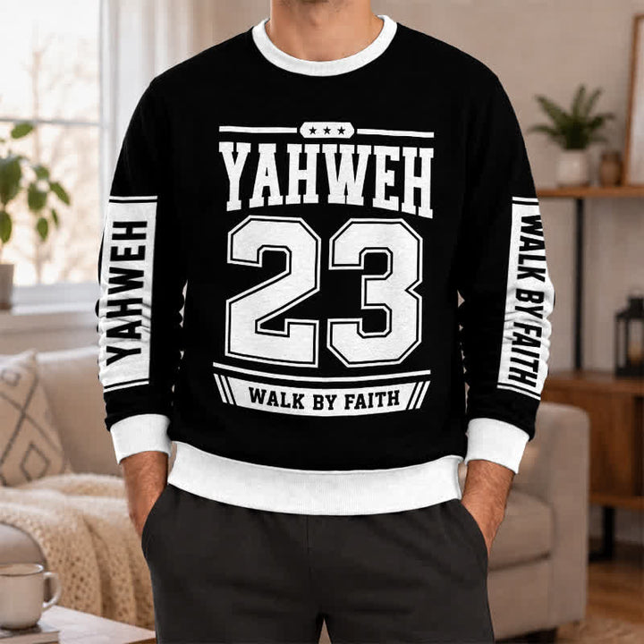 Christianartworkshop Yahweh 23 Walk By Faith Streetwear Crewneck Sweater - image 2
