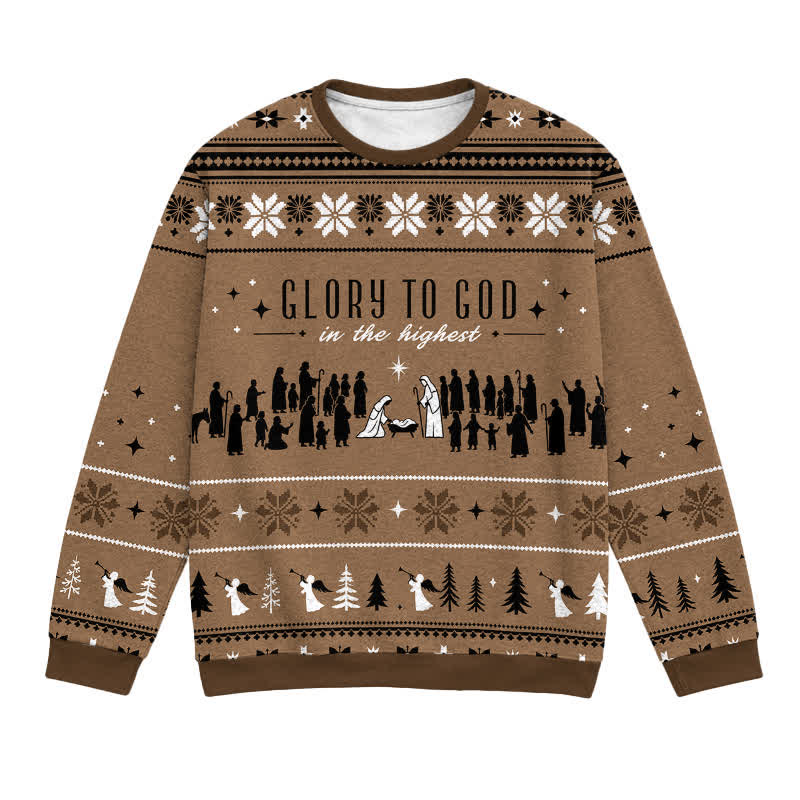 Christianartworkshop Glory To God Vintage Fair Isle Knit Sweater - 3XL - image 0