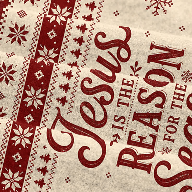 Christianartworkshop Jesus Is The Reason For The Season Festive Knit Sweater - image 8
