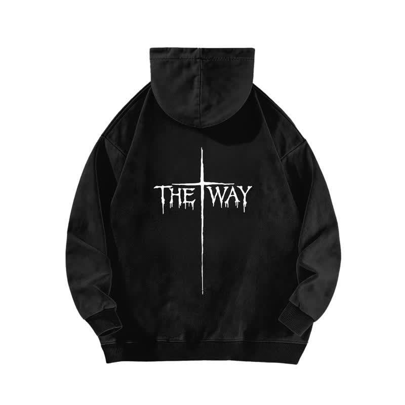 Christianartworkshop The Way Cross Front And Back Washed Hoodie - image 1
