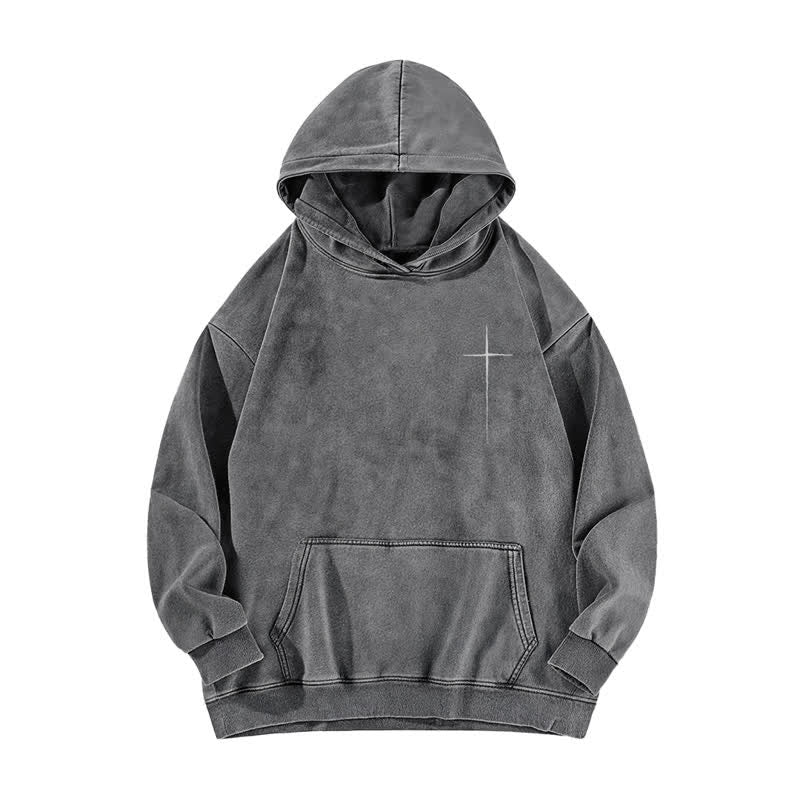 Christianartworkshop The Way Cross Front And Back Washed Hoodie - image 5