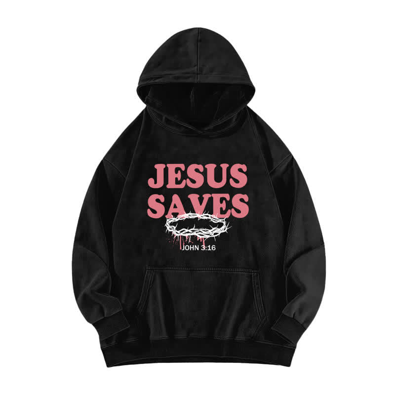 Christianartworkshop Jesus Saves John 3:16 Front And Back Washed Hoodie - image 2
