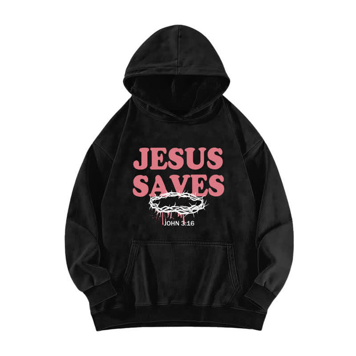 Christianartworkshop Jesus Saves John 3:16 Front And Back Washed Hoodie - image 2