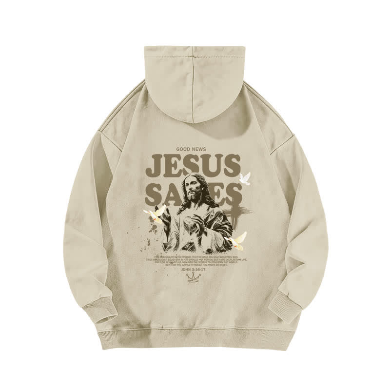 Christianartworkshop Jesus Saves John 3:16 Front And Back Washed Hoodie - image 7