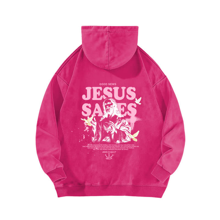 Christianartworkshop Jesus Saves John 3:16 Front And Back Washed Hoodie - image 16
