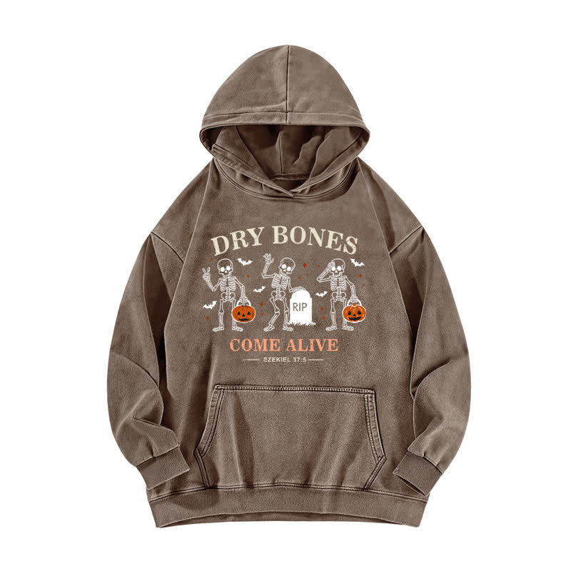 Christianartworkshop Dry Bones Come Alive Vintage Washed Pullover Hoodie - Coffee - 5XL - image 0