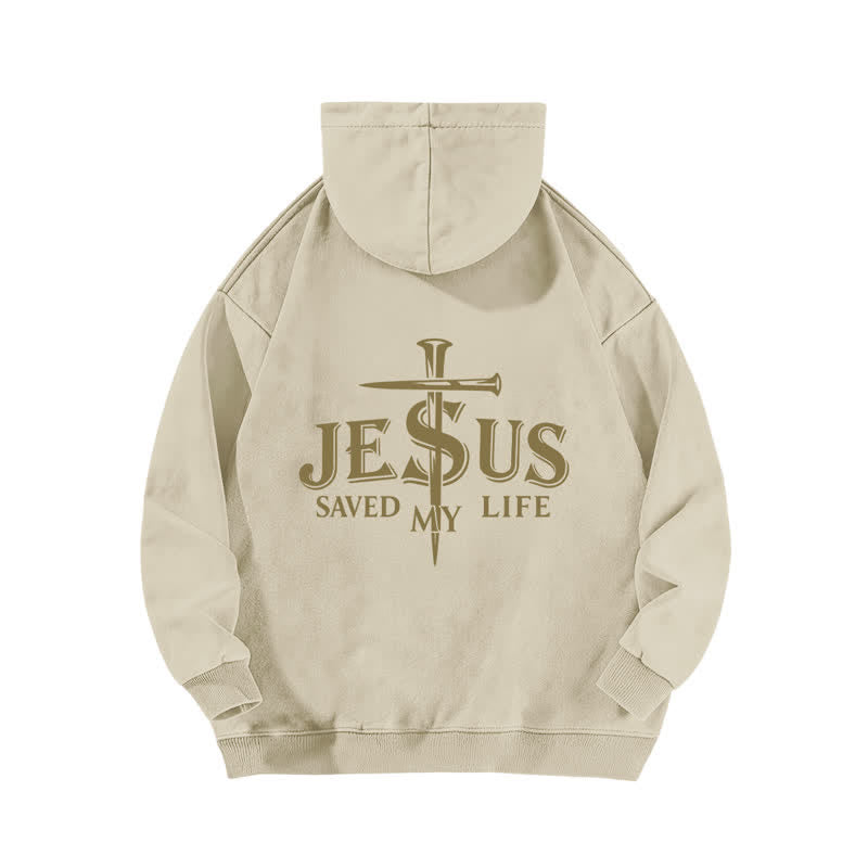 Christianartworkshop Jesus Saved My Life Vintage Cross Washed Hoodie - image 1