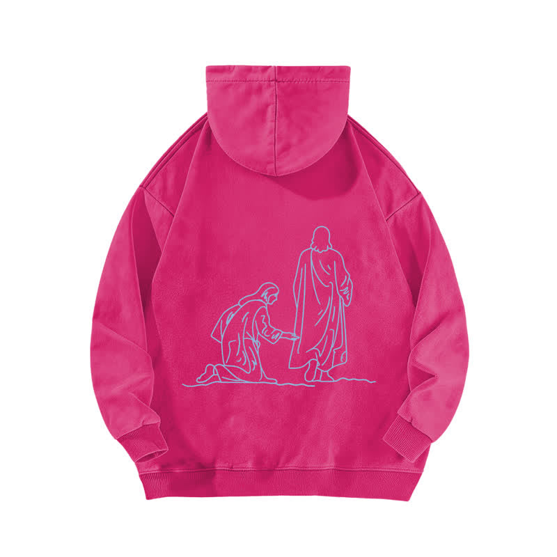 Christianartworkshop Hem Of His Garment Front And Back Washed Hoodie - image 4