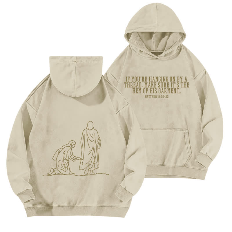 Christianartworkshop Hem Of His Garment Front And Back Washed Hoodie - Apricot - 5XL - image 12