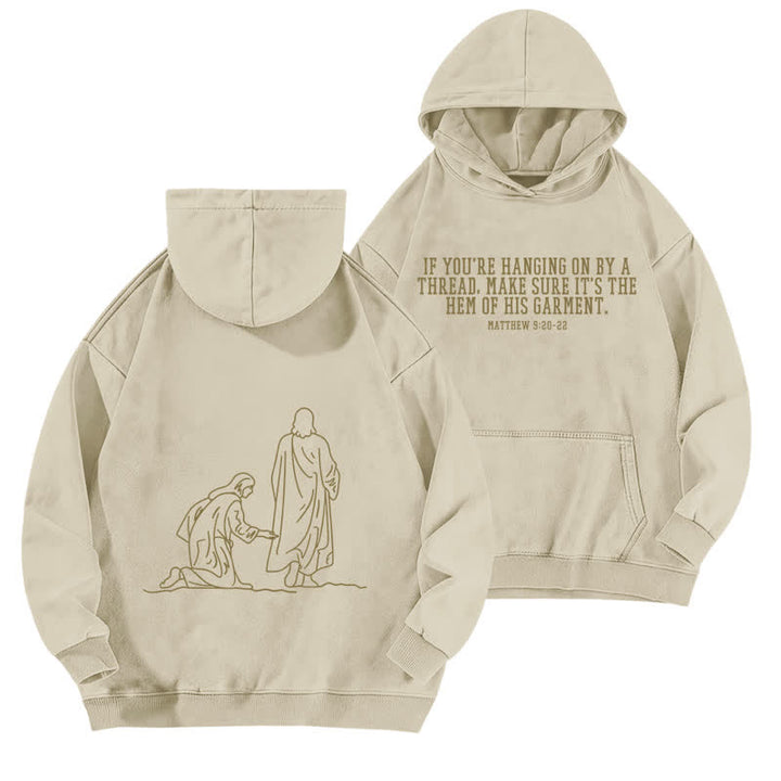 Christianartworkshop Hem Of His Garment Front And Back Washed Hoodie - Apricot - 5XL - image 12