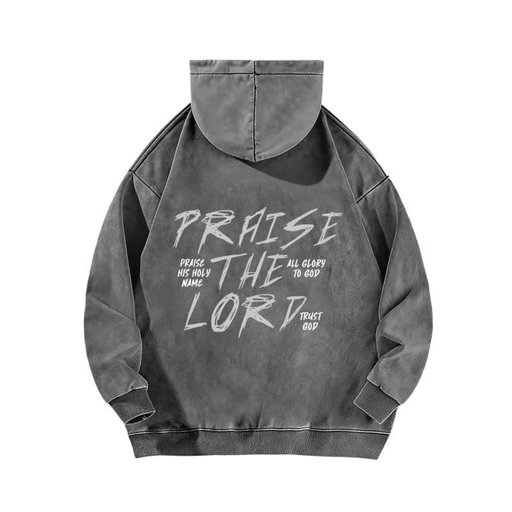 Christianartworkshop Praise The Lord Front And Back Washed Hoodie - image 4