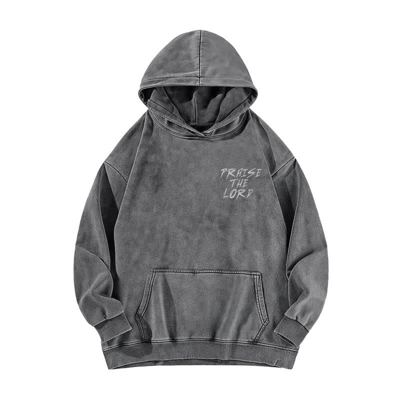 Christianartworkshop Praise The Lord Front And Back Washed Hoodie - image 5