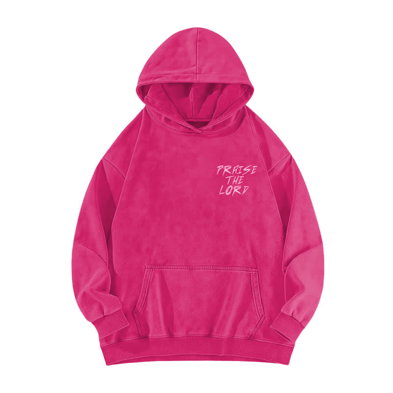 Christianartworkshop Praise The Lord Front And Back Washed Hoodie - image 14