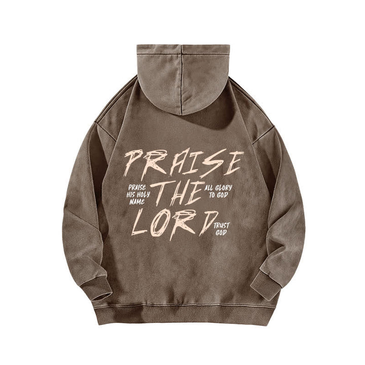Christianartworkshop Praise The Lord Front And Back Washed Hoodie - image 16