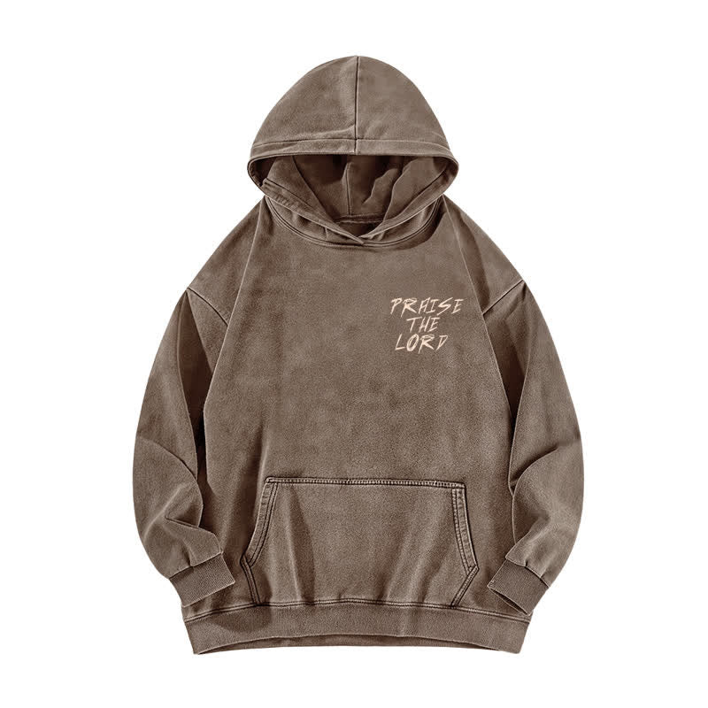 Christianartworkshop Praise The Lord Front And Back Washed Hoodie - image 17