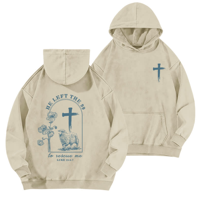 Christianartworkshop He Left The 99 Vintage Beige Washed Hoodie - Apricot - 5XL - image 0